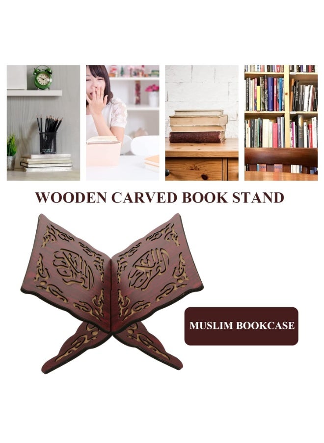 Home Care Manufactured Wood Quran Holder Stand â€“ Intricate Carved Islamic Rehal (Large Size, Multi Design) - Image 5
